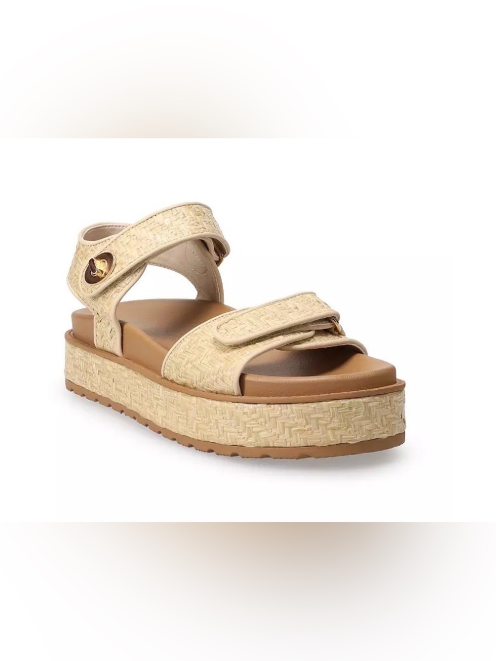 NWT SO® Loreen Buckle Footbed Women's Sandals SIZE 9.5